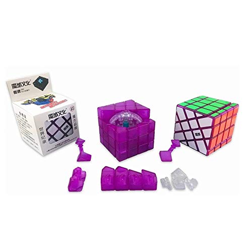 CuberSpeed MoYu AoSu 4x4 Windmill Cube Puzzle Transparent Purple Speed Cube 4x4 FengHuoLun Cube Puzzle
