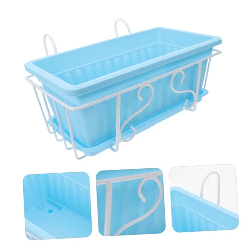 Support pour pot de fleurs suspendu rectangulaire plastique balcon extérieur - 8