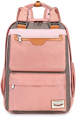 Mochila bolsa feminina à prova d'água, bolsa casual de poliéster, para universidade, escola e viage