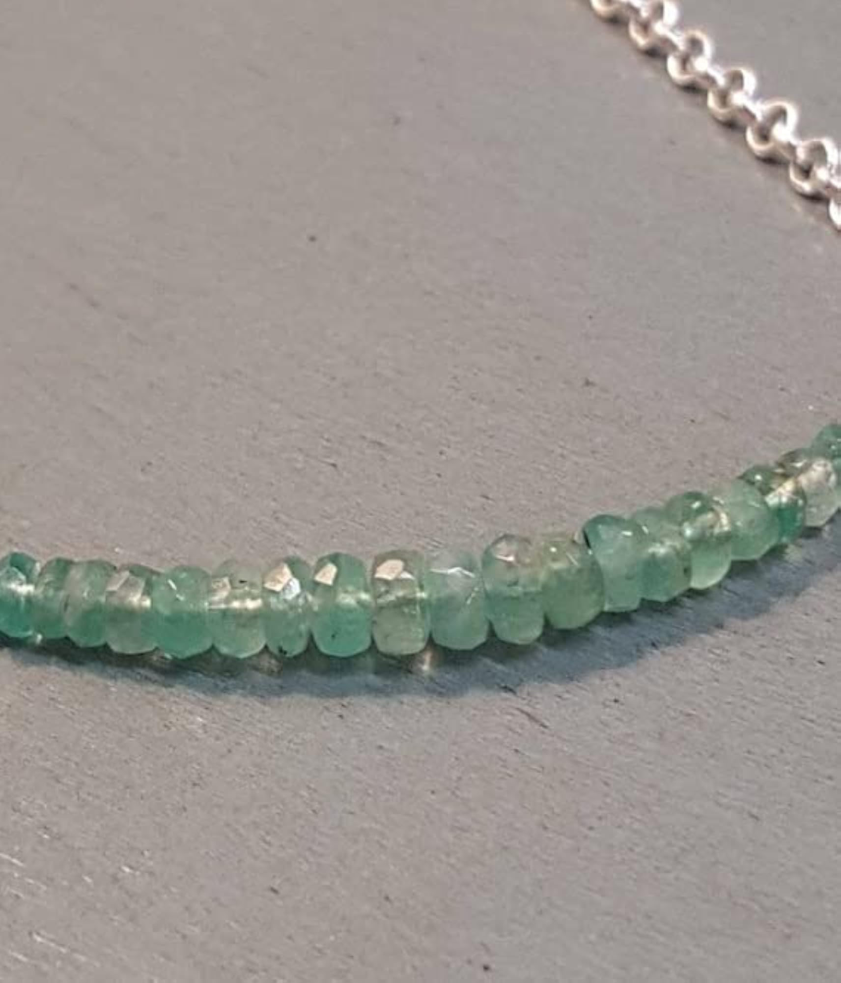 Unisex Emerald Rondelle Beaded Bracelet with Silver Lock
