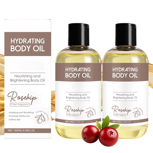 2 Frascos Aceite Rosa Mosqueta Puro Aceite de Rosa Mosqueta 100 Puro Rosehip Oil Organic Cold Pressed Ilumina El Tono de La Piel Antiedad Hidrata Apto para Rostro Cuerpo Cabello Uñas 100 Ml/Frasco