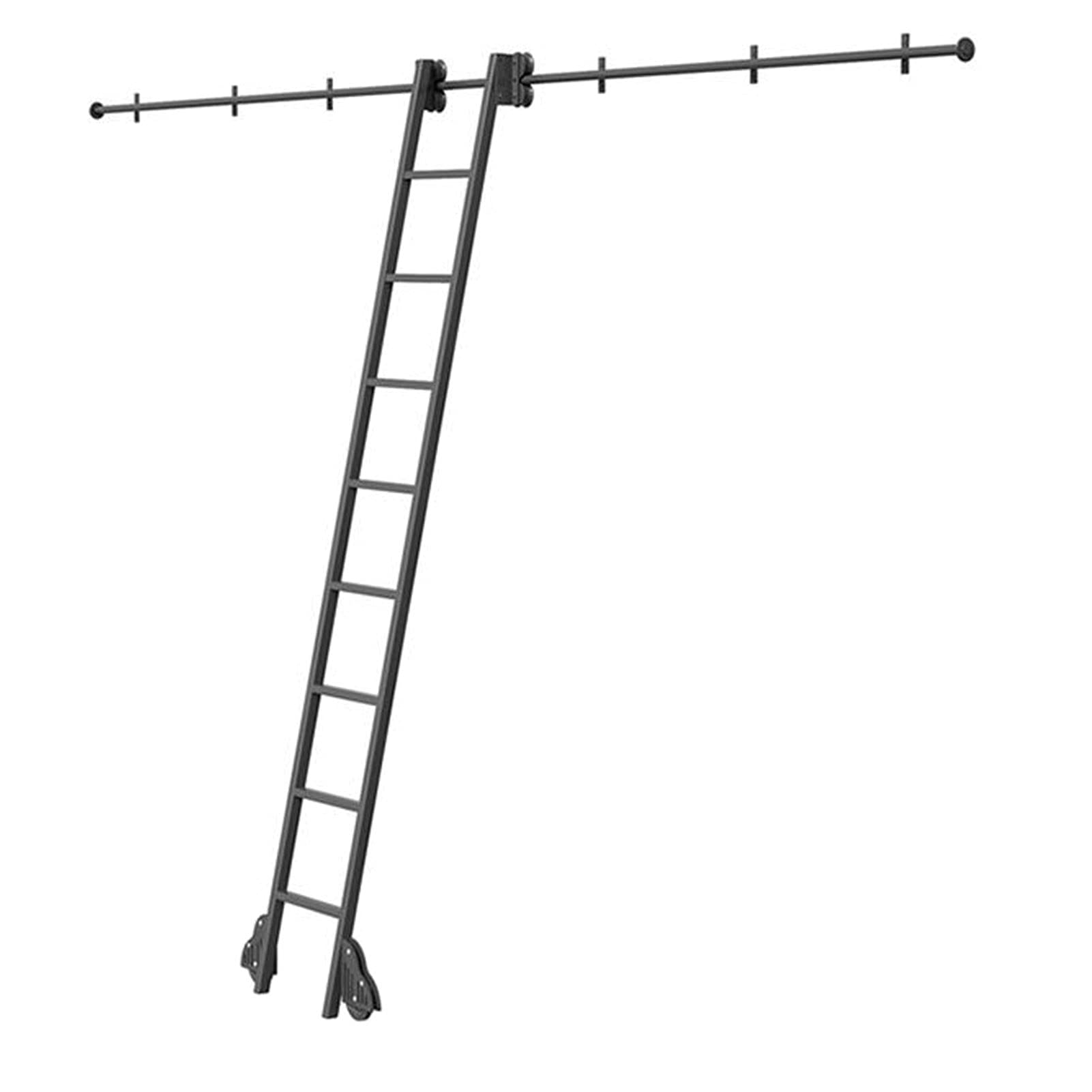 Ensemble complet de rails roulants MiroDo pour échelle coulissante tube rond