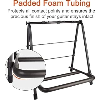 Certificat de sécurité Support de Guitare Affichage Plusieurs Guitares, Support de Basse Pliant sur Pied avec Mousse… – Image 3