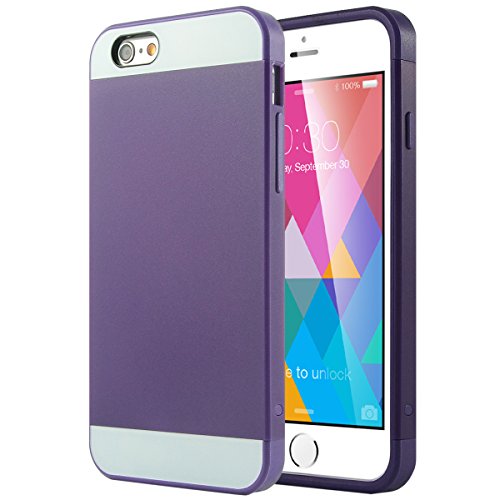 ULAK Hybrid Hard Case for Apple iPhone 6S / 6 (4.7 inch) with PC and Soft TPU Rubber Protector Cover (Purple/White)