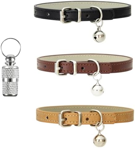 Paquete de 3 Collares de PU para Gatos - Collares Ajustables con ...