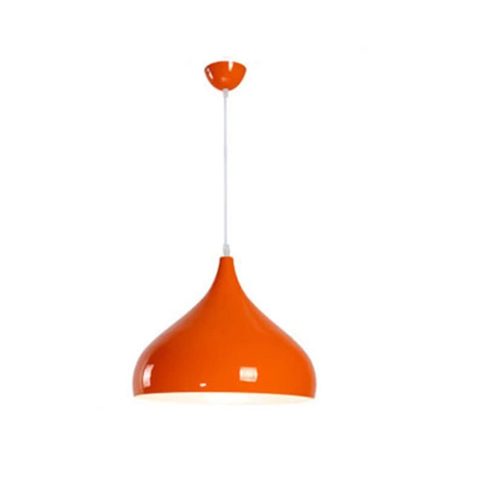 HUAYUSEDF Modern Industrial Metal Pendant Lamp Chandelier Hanging Lighting Ceiling Fixture E27 Compatible for Kitchen Study(Orange,42cm)