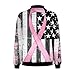 Breast Cancer Awareness Jackets for Women Long Sleeve Zip Up Casual Coats Fall Fashion Outfits Winter Clothes 2025