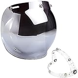 Bubble Shield and Adapter Flip Up Base for 3-Snap Helmet (Chrome Mirror)