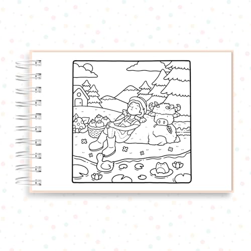 Livro de Colorir Girl Moments 40 Folhas 180 Gramatura Capa Dura Caderno Desenho Pintura Momentos de