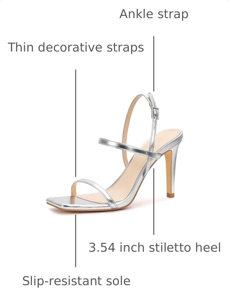 Image of Women's Strappy High Heeled Sandals Open Toe Ankle Strap heels Comfy Weddings Shoes