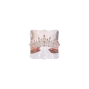 JWICOS Tiaras and Crowns for Women Crystal Wedding Tiara Crown Headband Princess Tiara for Bride Quinceanera Crown for Birthday Prom Pageant Halloween Costume Cosplay Rose Gold