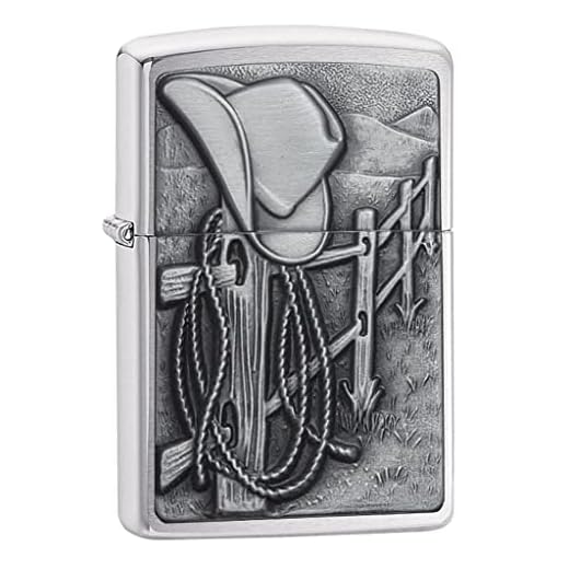 Personalized Cowboy Emblem Lighter Zippo Windproof - Free Engraving - Christmas, Halloween & Valentines Day Gift