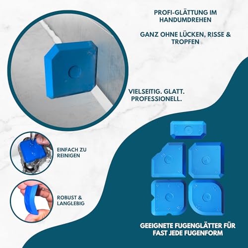 EMSNOVA® Silikonentferner Werkzeug-Set – 24-teiliges 3-in-1 Profi-Set mit Fugenschaber, Fugenmesser & Fugenglätter – inkl. Ersatzklingen – Ideal für Bad, Küche & Fensterdichtungen