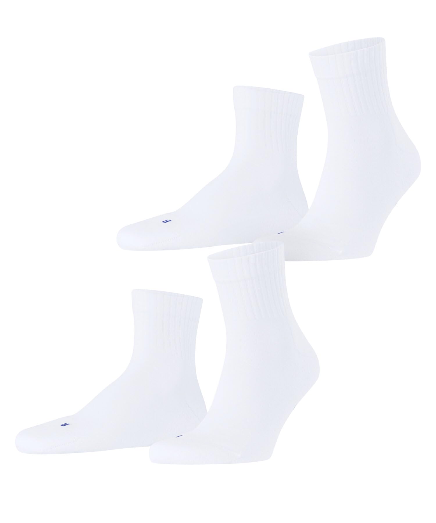 FALKE Unisex Run Multipack U Sso Cotton Plain 2 Pairs Socks, White 2000, 9.5-10.5