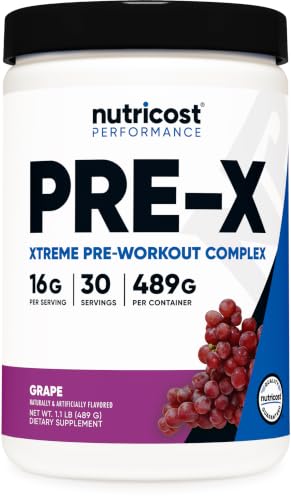 Image of Nutricost Pre-X Extreme Pre-Workout Powder Complex (Grape) 30 Servings