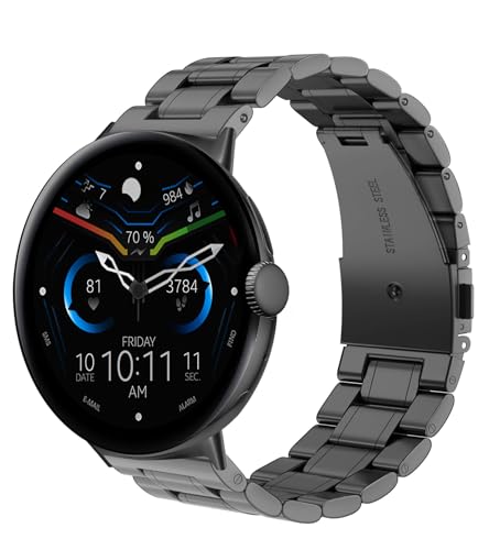 iHoxstrapie Edelstahl Armband Kompatibel Mit Google Pixel Watch 4/3/2/1 41mm/45mm Executive Stil Hochwertiges Metallarmaband (Schwarz 45mm)