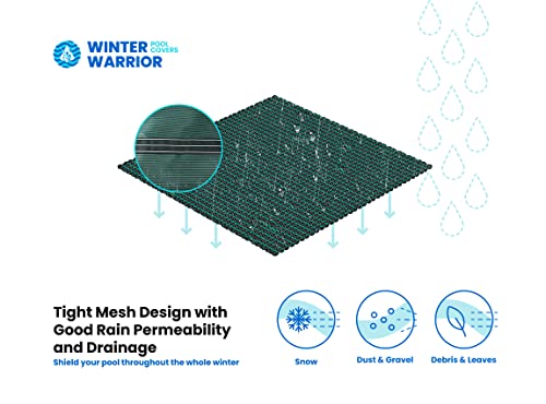 Winter Warrior Mesh Inground Safety Pool Cover - For Pool Sizes: 16'X32, 18'X36', 20'X40' - Blue Or Green With Optional Center End Step (20'X40', Hunter Green) #TOP3