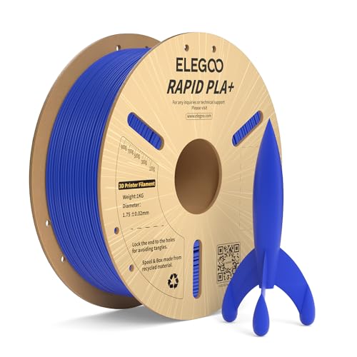 ELEGOO Filamento PLA+ de Alta Velocidad 1.75 1KG Azul, 30-600mm/s Filamento PLA Plus Rápido para Impresora 3D, Precisión Dimensional +/- 0.02mm, Carrete Filamento 3D, para Mayoría Impresoras 3D