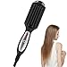 Produktbild LED Mit Temperaturregelung PTC Stabile Keramik Heizung Haar Curling Und Richtbürste, Digitale Haarglätter Pinsel Kamm Detangling Glätteisen,Black