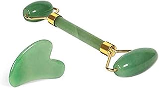 رولر تدليك حجر اليشم مع مجموعة احجار لوحة جواشا للوجه والظهر وفروة الراس ولتقشير الوجه وطرفين لتنحيف وعلاج الرقبة للاسترخاء، كما يعمل على تجديد مظهر البشرة ويعالج التجاعيد