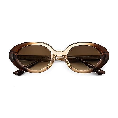 FEISEDY Sunglasses Women Men, Retro Oval Cat Eye Sun Glasses, Small 90s Shades B41433