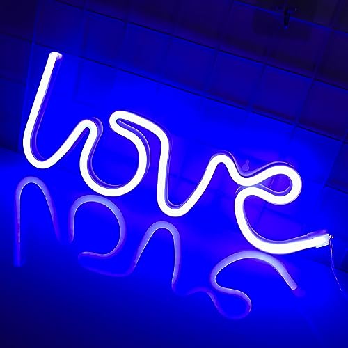 Love LED néon signe pour les fournitures de fête, accessoires de décoration de chambre de fille, nuit esthétique Art mural néon pour dortoir, bar, Saint -...