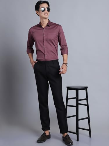 Image of Majestic Man Slim Fit Satin Cotton Formal Shirt for Men
