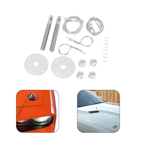 Lwuey Motorhauben Verschluss Clip Set, Universal Autohauben Edelstahl Motorhaubenstifte Schnellverschluss Gewindestift Verriegelung Für Racing Sport Car Auto Modifiziertes Zubehör Hood Pin Lock Kit