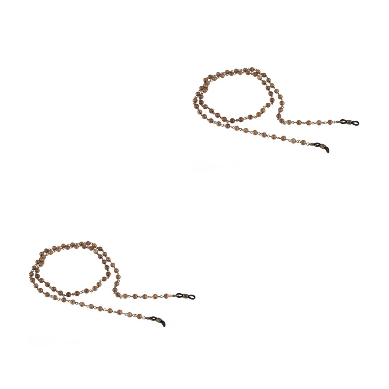 LIFKOME 2piezas Cadena De Gafas De Madera Natural De Pollo Soporte De Cuello Para Gafas y Accesorio De Moda Para Mujer y Hombre