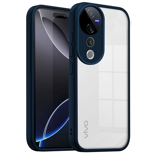 Image of V-TAN Back Cover for Vivo V40, V40 Pro Compatible Case, Transparent Clear, TPU, Camera Protective Shockproof Cover (Blue)