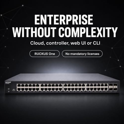 Image of Ruckus ICX8100-48-X Managed Switch, 48x 10 /100 /1000 Mbps RJ-45, 4x 10GbE SFP+ Uplinks - Enterprise Layer 2 Access Switch, No Licensing Required