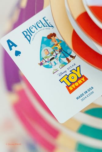 Image of Bicycle Disney Toy Story Playing Cards Featuring Woody Buzz 1 Deck | Holographic tuck case, Court cards with Woody Buzz Bo Peep and Forky, Air Cushion Finish, Made in USA