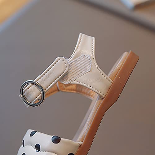 Toddler Girl Summer Polka Dot Sandals Simple Open Toe Camouflage Hook And Loop Buckle Girls Beach Sandals Heels for Kids3