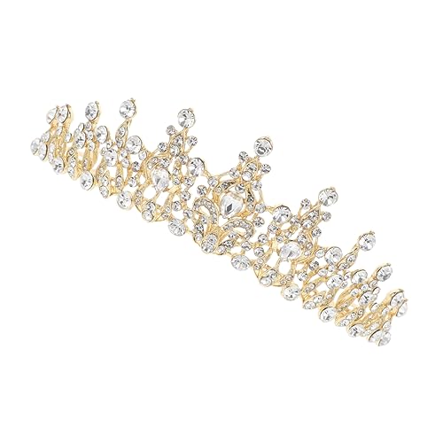 FRCOLOR レトロ リーフ スタイル ラインストーン ブライダル クラウン ヘア アクセサリー カチューシャ ウェディング アクセサリー アンティーク グリーン ピンク プロテイン スタイル