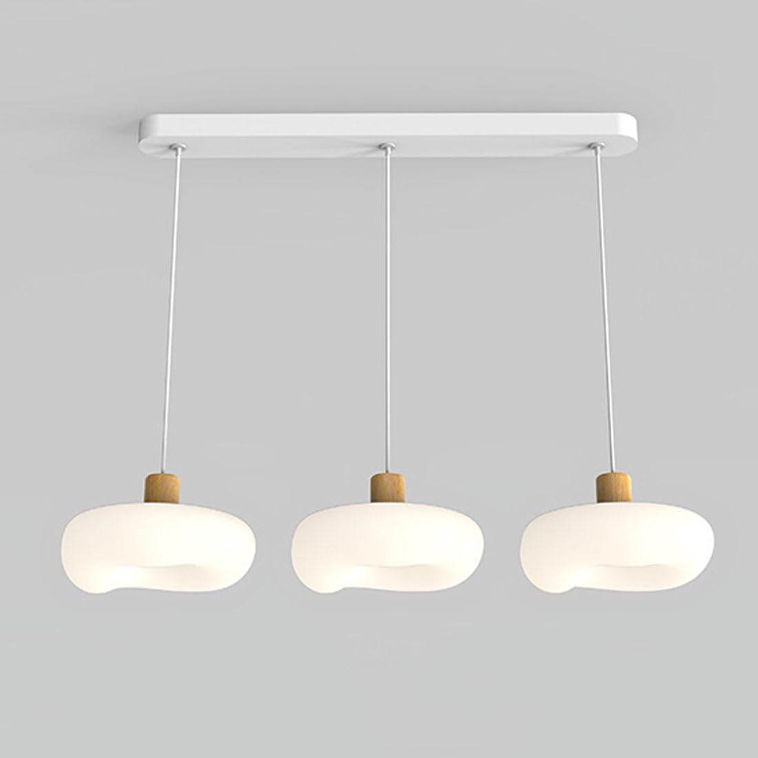 KXEcoLife led creative apple chandelier, Scandinavian warm cream wind for dining room light bedroom bedside lamp light,long 3 heads