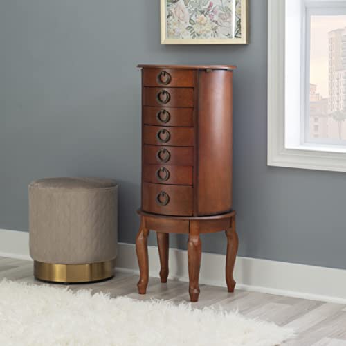 Powell Woodland Cherry Jewelry Armoire, 17"L X 13"W X 39"H #TOP2