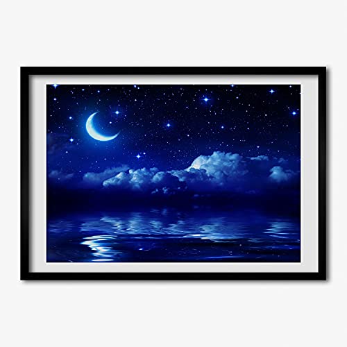 Cadre en bois décoratif Tulup 100x70 cm pour créer une ambiance apaisante de ciel la nuit