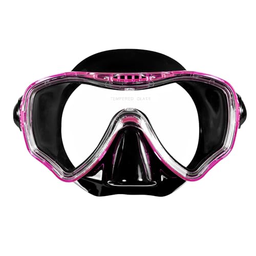 Kit de Mergulho Máscara+respirador Cetus New Parma Pro - Preto-Rosa