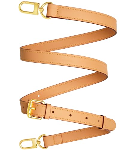 Image of Vachetta Leather purse strap Genuine Leather Adjustable Replacement Strap for Shoulder Bag Handbag Purse