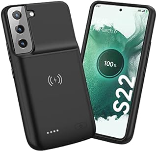 NEWDERY Battery Case for Samsung Galaxy S22, Supports 18W QC and Qi Wireless Charging, 4700mAh Slim Rechargeable Extended Battery Pack Case For Samsung Galaxy S22 ( 6.1 inch)