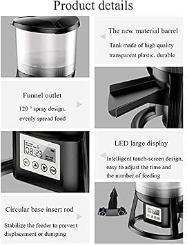 Programmable Auto Fish Feeder with LCD Display, Intelligent Timing, Waterproof Design, 6L Large Capacity for Automatic Fish Food Dispensing