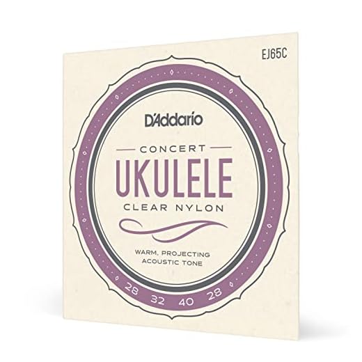 Cuerdas para ukelele de concierto D'Addario, nylon transparente, EJ65C, juego de 4 cuerdas, paquete de 1