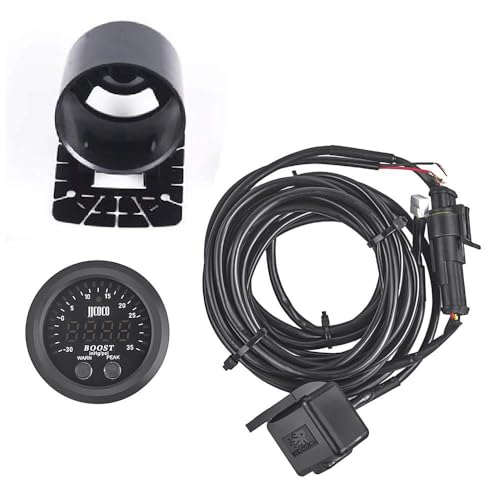 Zhsymx BTM-Y-CB-02-KIT Universal Turbo Boost/Vacuum Gauge Kit Includes Electronic Pressure Sensor Red Led Light Psi Meter thumb #2