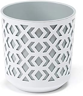 Flowerpot Herb Plant Flower pot | Ø 19,5cm H 20cm | Balcony Garden Container Bucket | Two parts | Organizer box decor | Mix! Match! Play! (White + Light Grey)