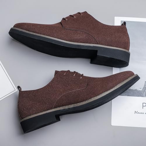 Men's Premium Suede Oxfords - Lace - Up, Low - Top, British Business Style, Formal for All Occasions4