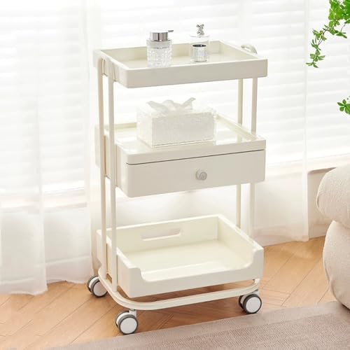3 Tier Rolling Salon Cart, Esthetician Storage with Drawer, Beauty Supply Organizer, Medical Rolling Cart for Salon, Spa & Home Use – Durable & Functional