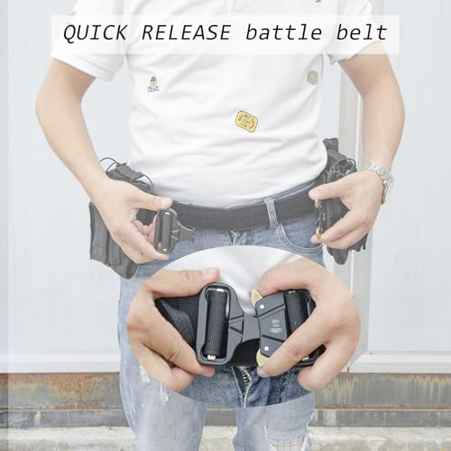 ZGJINLONG Tactical Battle Molle Duty belt - Quick Release 2\" Gun Utility Law Enforcement Rigger war Combat shooting range Belt