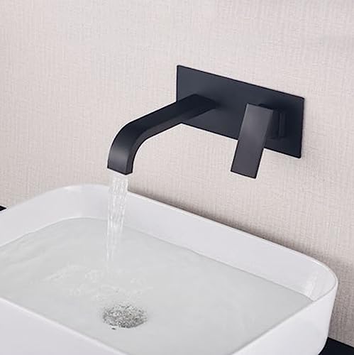 Mitigeur de lavabo mural cascade en laiton avec commande d'eau chaude et froide