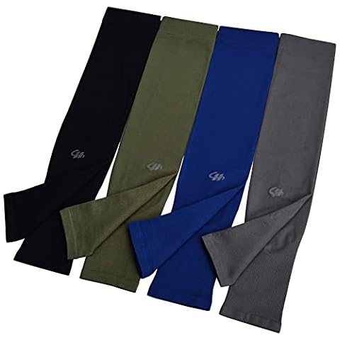 HOPESHINE Arm Sleeves UV Sun Protection Cooling UPF 50+ 4-Pairs for Men Women Cycling, Golf, Outdoor Sports Cover