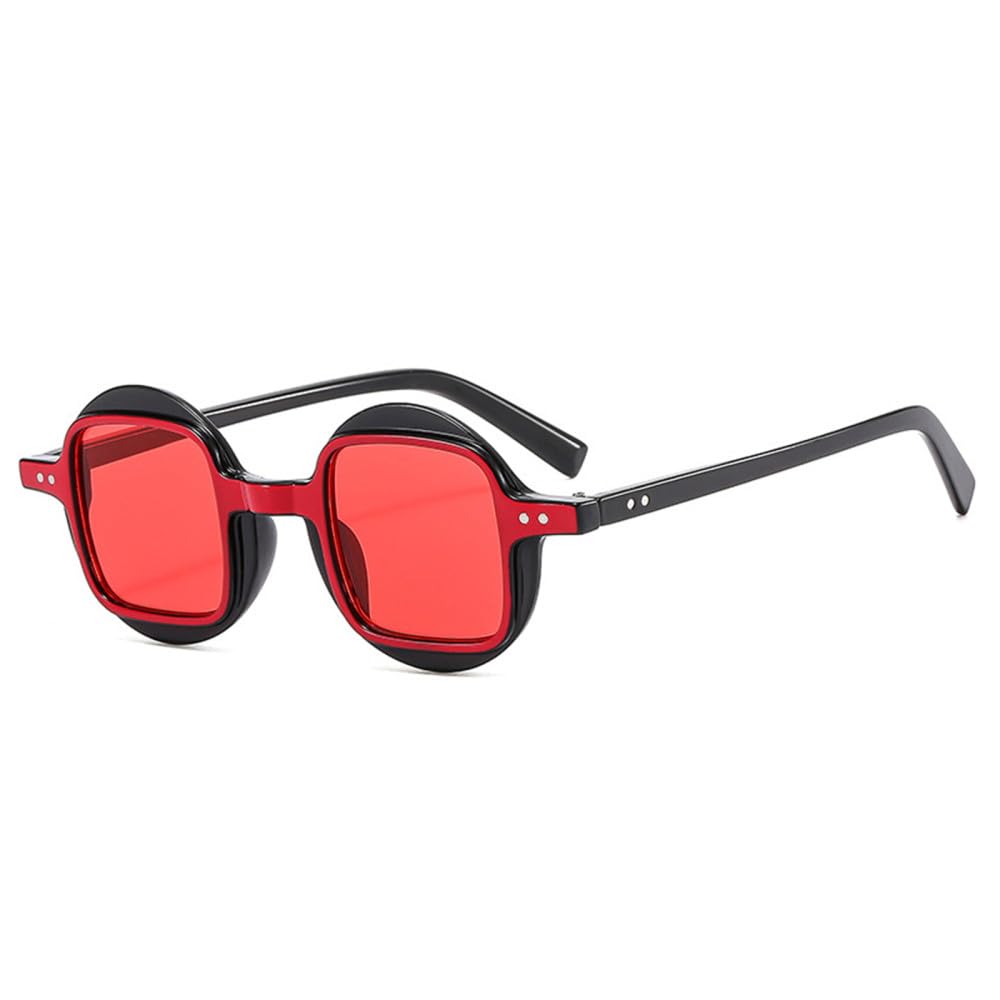 Gafas de Sol Vintage Redondas de Doble Color Punk para Hombre, Lentes con Degradado Transparente, Remaches para Mujer, Gafas de Sol con protección UV400